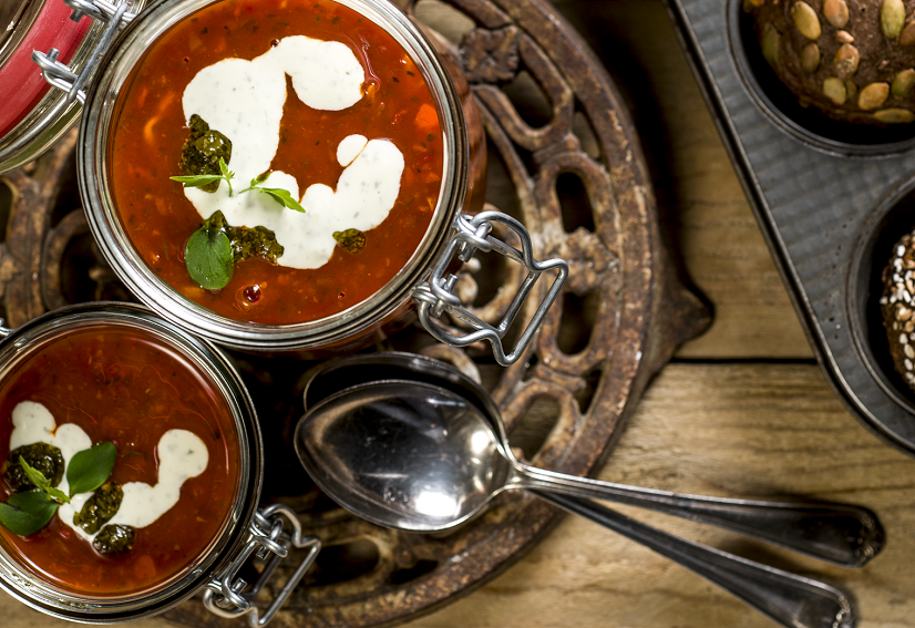 Tomatensoep met kip met Smaakgeheimen pastasaus