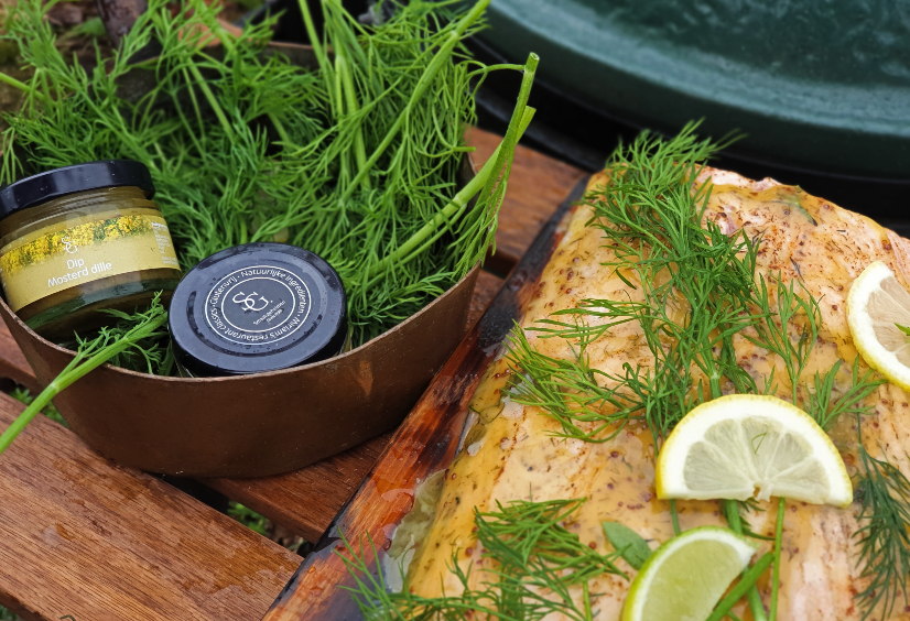 Zalm mosterd dille bbq